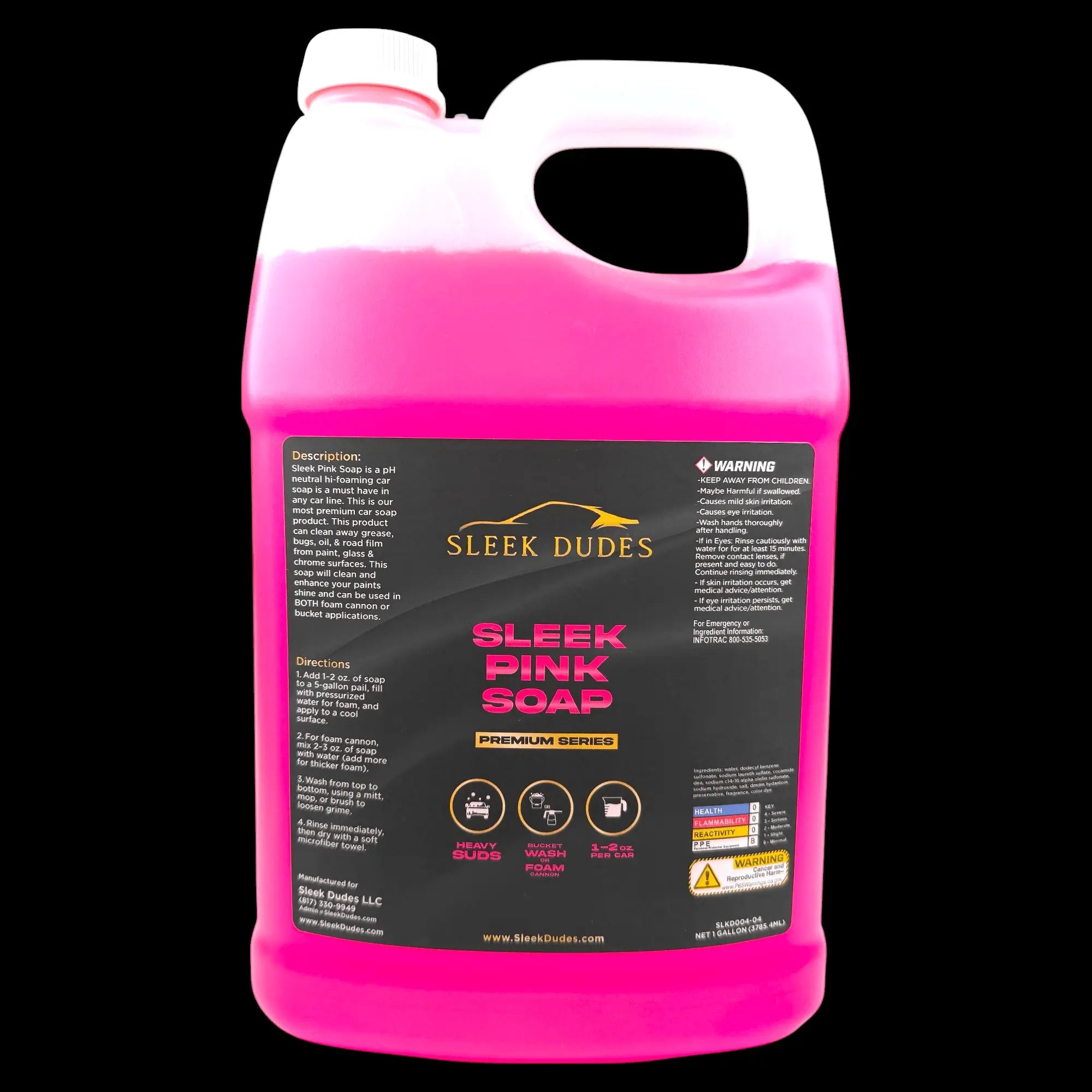 Sleek Dudes Sleek Pink Soap gallon – pH-neutral car wash soap for foam cannon or bucket wash