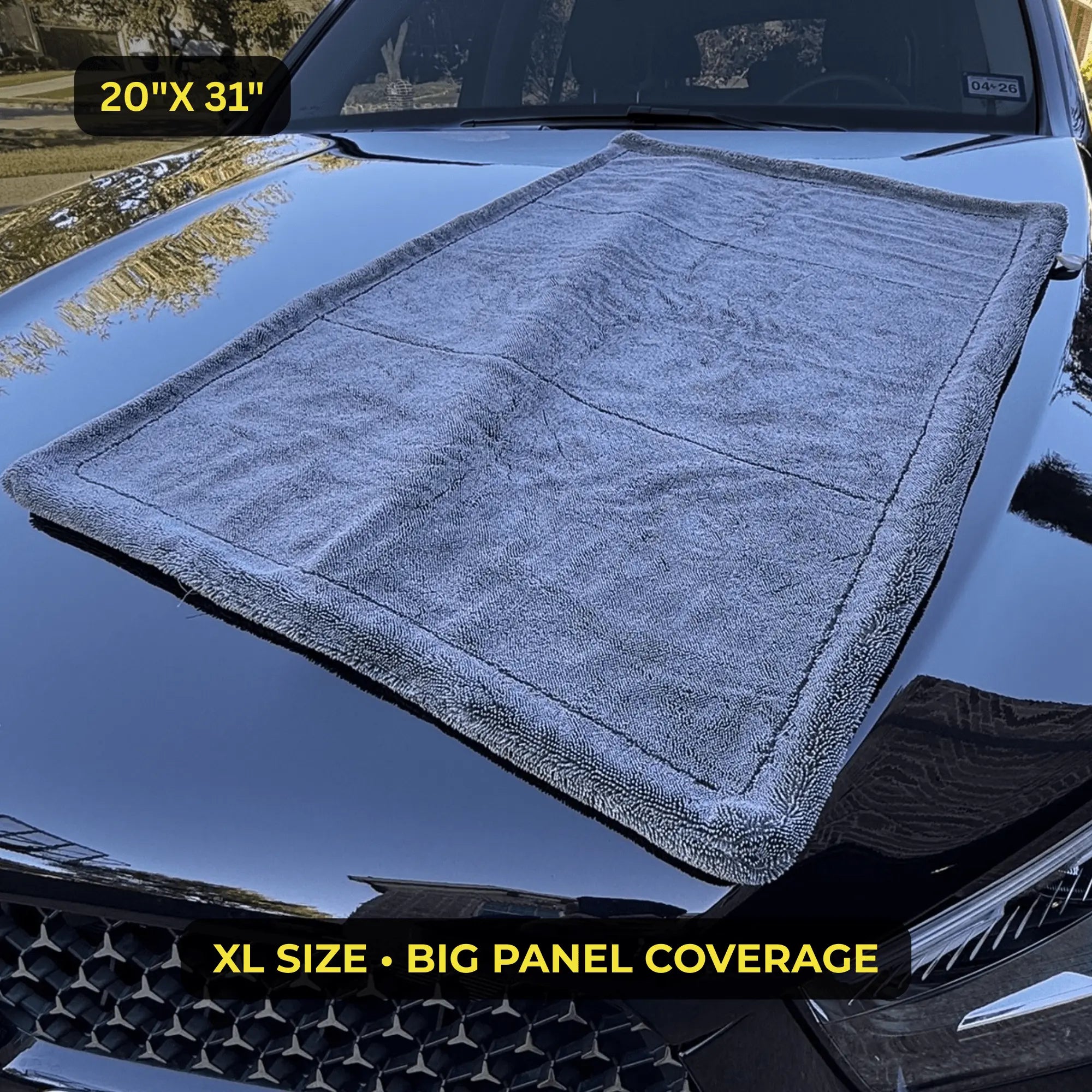 Sleek Max Dry 2K 20x31 XL microfiber drying towel.