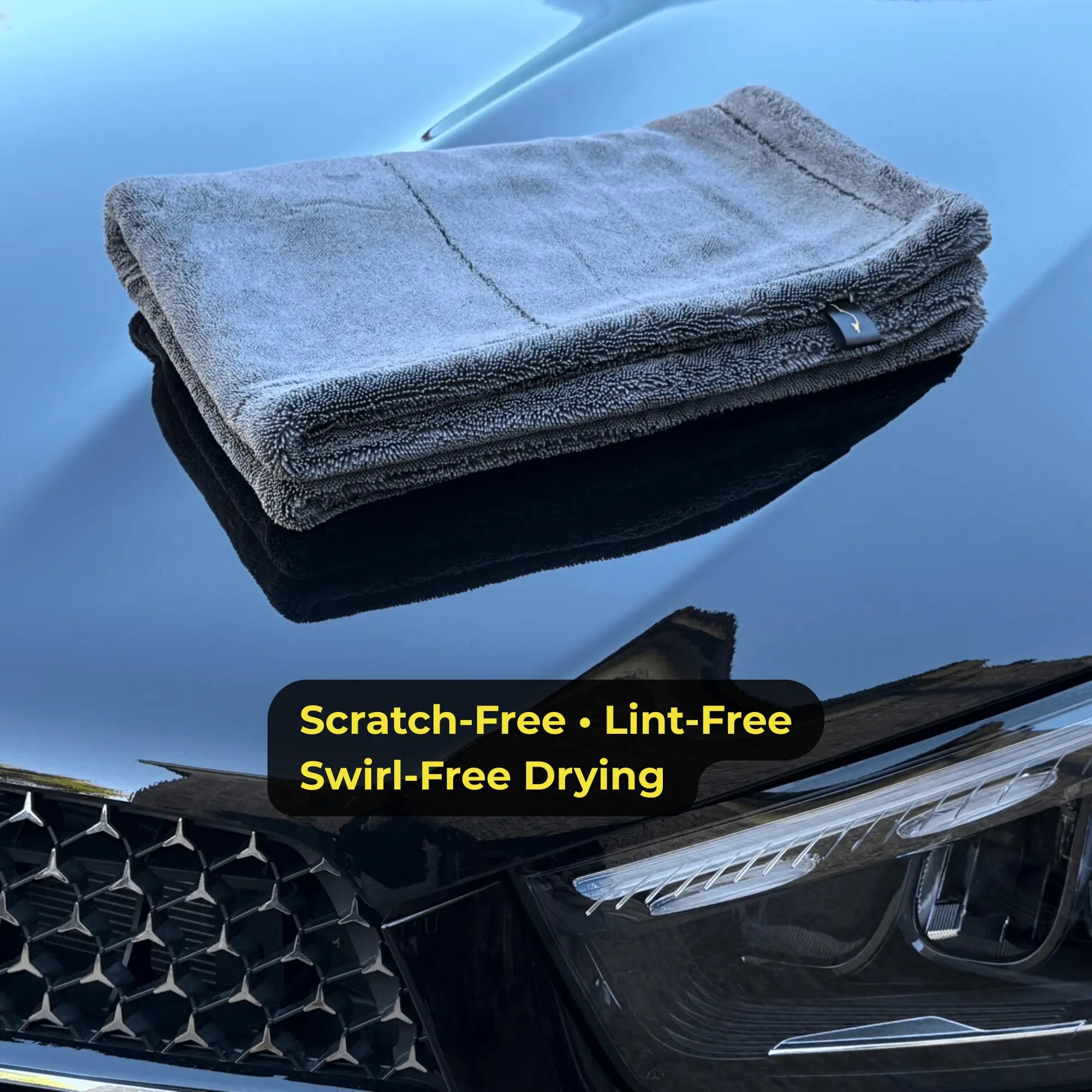 Sleek Max Dry 2K scratch-free and lint-free drying towel.
