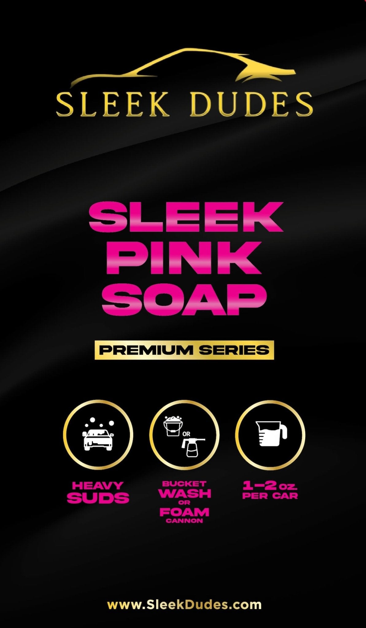 Sleek Pink Soap - 1 Gallon pH Neutral Car Wash Soap with Free Wash Mitt - Sleek Dudes LLC