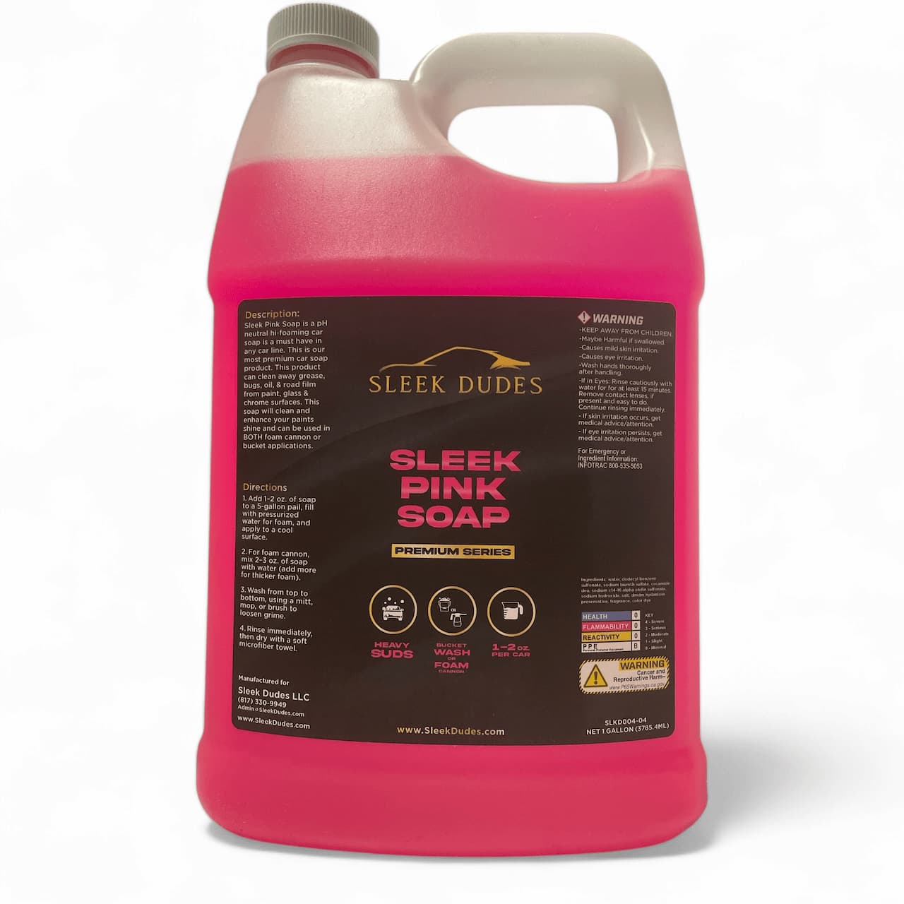 Sleek Pink Soap - 1 Gallon pH Neutral Car Wash Soap with Free Wash Mitt - Sleek Dudes LLC