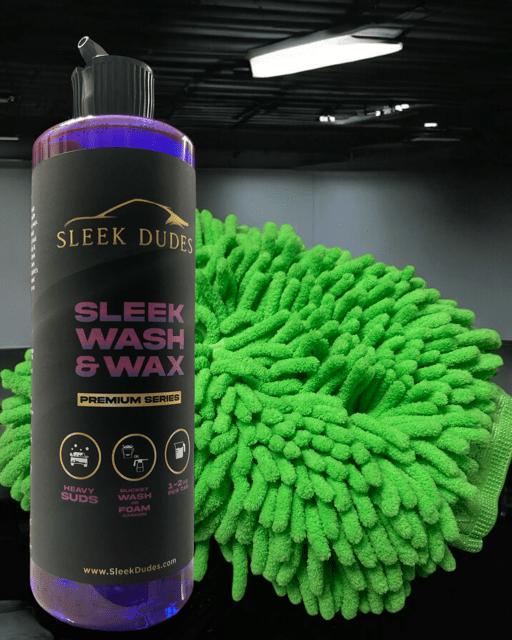 Sleek Wash & Wax car shampoo – 16 oz foaming soap bottle for auto detailing